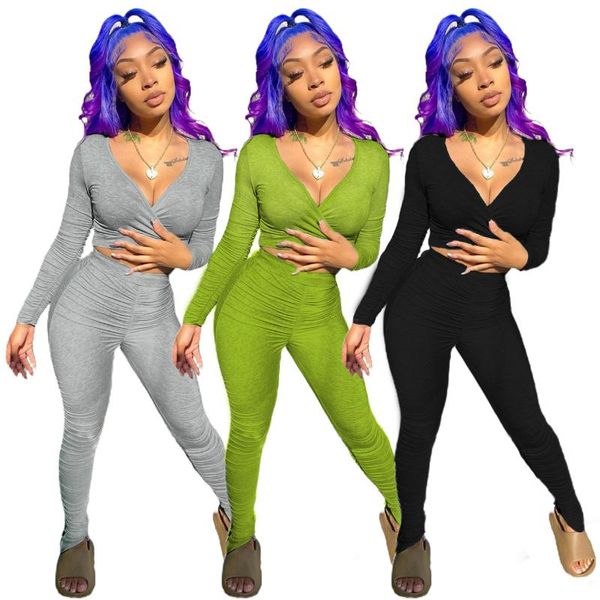 women's tracksuits 2021 stacked 2 piece set women high waist ruched sweatpants sleeve crop jogger sets nightclub party outfits, Gray
women's tracksuits 2021 stacked 2 piece set women high waist ruched sweatpants sleeve crop jogger sets nightclub party outfits, Gray