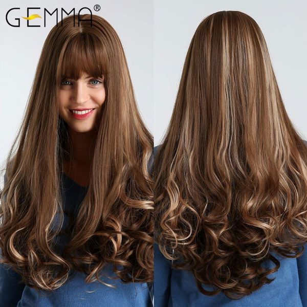 synthetic wigs gemma long wavy for women afro highlight ombre brown blonde cosplay natural wig with bangs hair high temperature, Black
synthetic wigs gemma long wavy for women afro highlight ombre brown blonde cosplay natural wig with bangs hair high temperature, Black