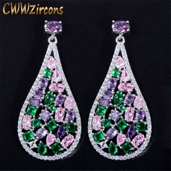 cwwzircons multi shape colorful cubic zirconia stone round drop dangle earrings for women luxury cz party event jewelry cz371 210317, Silver
cwwzircons multi shape colorful cubic zirconia stone round drop dangle earrings for women luxury cz party event jewelry cz371 210317, Silver