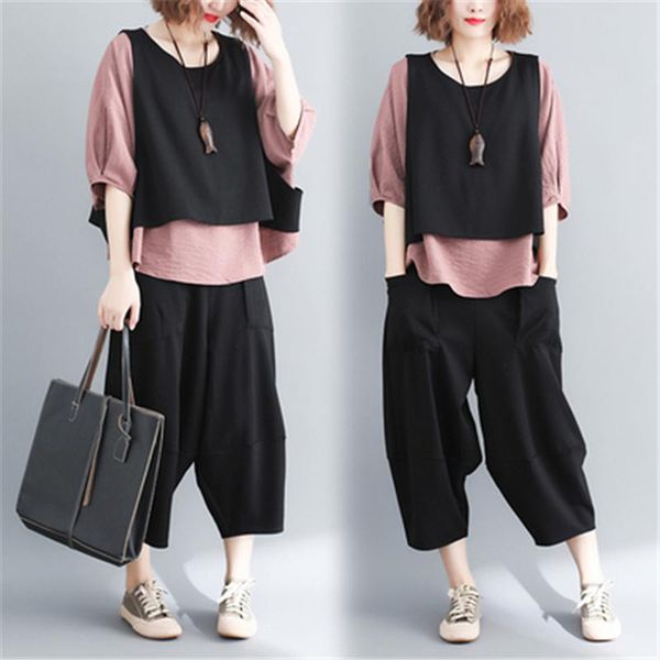 women's tracksuits spring/summer 2021 lazy style fashion suit loose large size bat sleeve casual harem pants three-piece female tide 02, Gray
women's tracksuits spring/summer 2021 lazy style fashion suit loose large size bat sleeve casual harem pants three-piece female tide 02, Gray