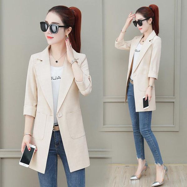 women's jackets 2021 spring and autumn fashion long section casual thin small suit jacket tide, Black;brown
women's jackets 2021 spring and autumn fashion long section casual thin small suit jacket tide, Black;brown