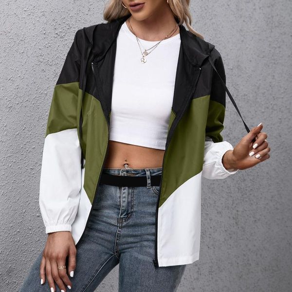 women's jackets oversized coat women 2021 autumn chic hooded patchwork lightweight waterproof raincoat outdoor windbreaker female, Black;brown
women's jackets oversized coat women 2021 autumn chic hooded patchwork lightweight waterproof raincoat outdoor windbreaker female, Black;brown