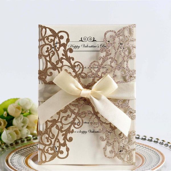 greeting cards 50pcs glitter paper laser cut wedding invitation card personalized with ribbon decor party supplies
greeting cards 50pcs glitter paper laser cut wedding invitation card personalized with ribbon decor party supplies