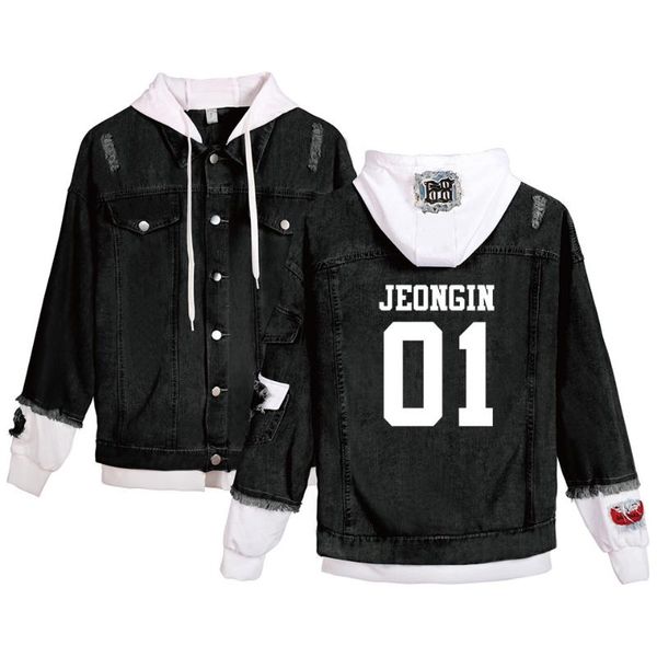 women's jackets kpop jacket stray kids yellow wood men/women fashion denim streetwear casual women slim outwear coats, Black;brown
women's jackets kpop jacket stray kids yellow wood men/women fashion denim streetwear casual women slim outwear coats, Black;brown