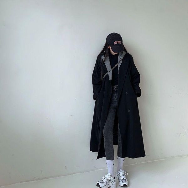 women's trench coats windbreaker jacket for women preppy 2021 hit color mid-length korean black casual spring autumn coat gothic female, Tan;black
women's trench coats windbreaker jacket for women preppy 2021 hit color mid-length korean black casual spring autumn coat gothic female, Tan;black