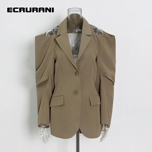 women's suits & blazers ecrurani cut out elegant jackets for women notched long sleeve gathered waist casual females fashion clothing 2, White;black
women's suits & blazers ecrurani cut out elegant jackets for women notched long sleeve gathered waist casual females fashion clothing 2, White;black