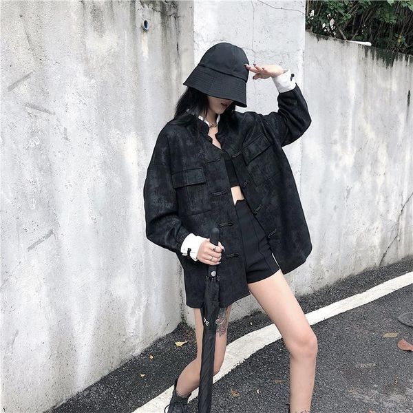 women's blouses & shirts women blouse black patchwork double collar punk harajuku retro chinese style button cool vintage straight spri, White
women's blouses & shirts women blouse black patchwork double collar punk harajuku retro chinese style button cool vintage straight spri, White