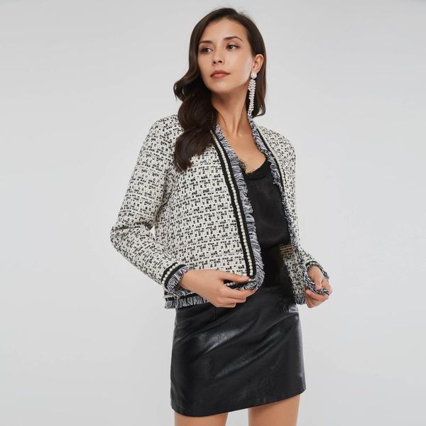 women's jackets casual tweed jacket coat cardigan women autumn 2021 beads pearl black print tassel sides slim trendy fashion winter sho, Black;brown
women's jackets casual tweed jacket coat cardigan women autumn 2021 beads pearl black print tassel sides slim trendy fashion winter sho, Black;brown