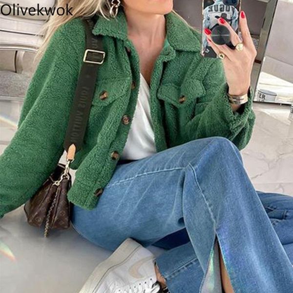 women's wool & blends olivekwok 2021 woman fashion solid long sleeve coats streetwear winter pockets turn-down collar, Black
women's wool & blends olivekwok 2021 woman fashion solid long sleeve coats streetwear winter pockets turn-down collar, Black