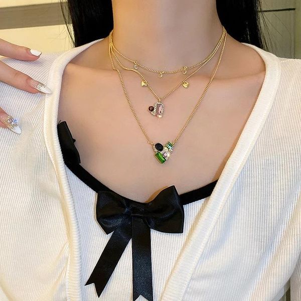 chains korean fashion shiny vintage multi-layer crystal choker necklace for women girls elegant rhinestone pendants party jewelry, Silver
chains korean fashion shiny vintage multi-layer crystal choker necklace for women girls elegant rhinestone pendants party jewelry, Silver