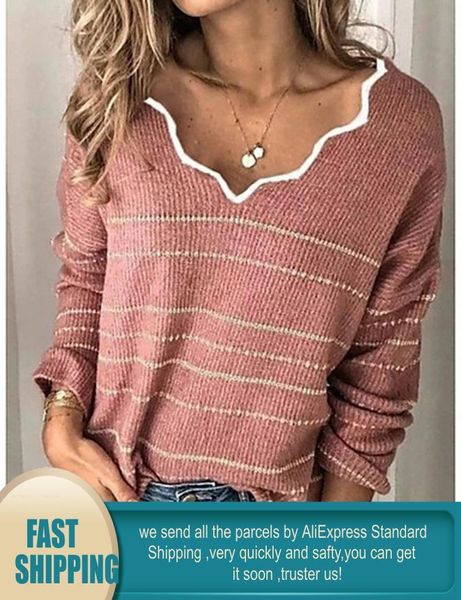 women's sweaters winter pink knitted sweater women v-neck striped color block pullovers long sleeve ladies knitwear causal pull femme, White;black
women's sweaters winter pink knitted sweater women v-neck striped color block pullovers long sleeve ladies knitwear causal pull femme, White;black