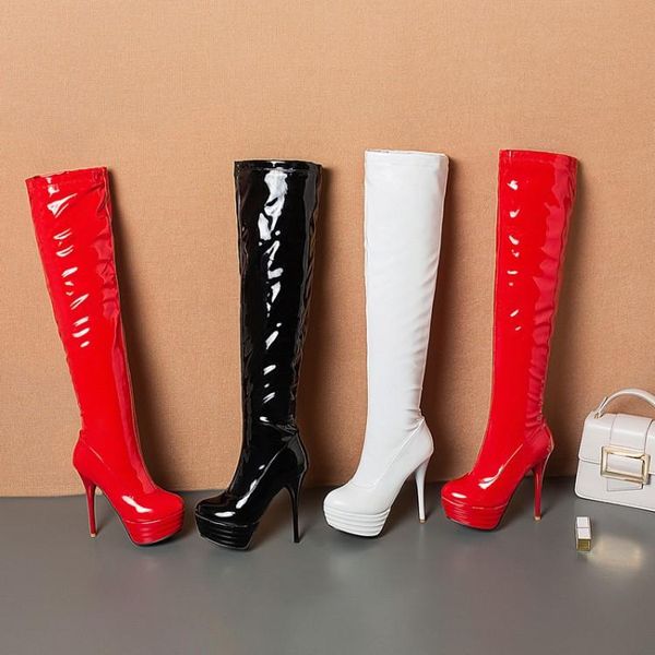 boots over-the-knee boots, patent leather water platform, fine super high-heeled knight women'spoledance boots,autumnand winter, Black
boots over-the-knee boots, patent leather water platform, fine super high-heeled knight women'spoledance boots,autumnand winter, Black