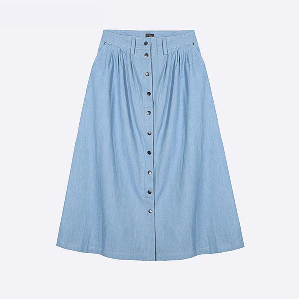 skirts 2021 summer arrival high-waist single-row of buttons denim skirt vintage jeans faldas largas elegantes, Black
skirts 2021 summer arrival high-waist single-row of buttons denim skirt vintage jeans faldas largas elegantes, Black