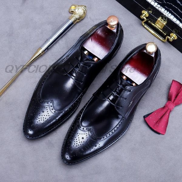 mens oxford dress shoes genuine leather pointed toe mens brogue shoes handmade lace up black burgundy formal wedding suit shoes
mens oxford dress shoes genuine leather pointed toe mens brogue shoes handmade lace up black burgundy formal wedding suit shoes