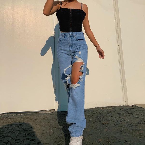 women's jeans women 2021 summer loose personality ripped straight casual pants fashion high street donsignet, Blue
women's jeans women 2021 summer loose personality ripped straight casual pants fashion high street donsignet, Blue
