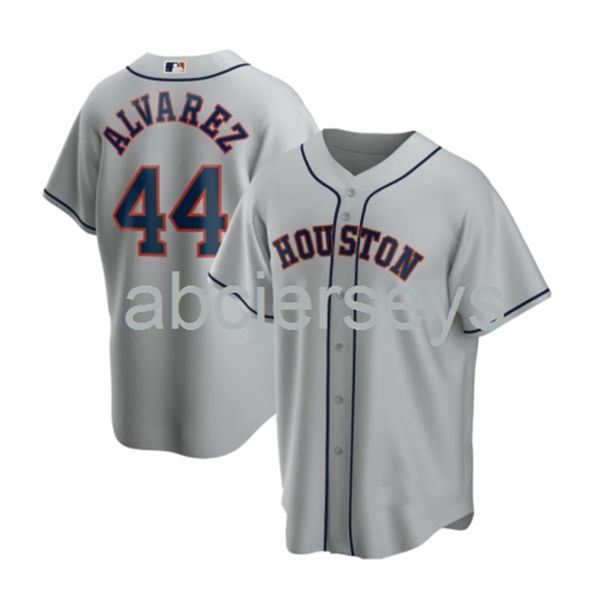stitched custom yordan lvarez gray baseball jersey xs-6xl, Black