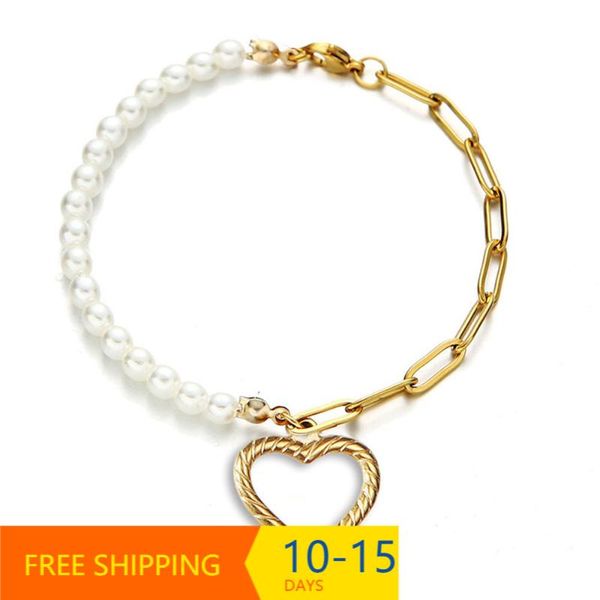 charm bracelets women's bracelet stainless steel wholesale braslet 2021 female gold color heart for women jewelry gift, Golden;silver
charm bracelets women's bracelet stainless steel wholesale braslet 2021 female gold color heart for women jewelry gift, Golden;silver
