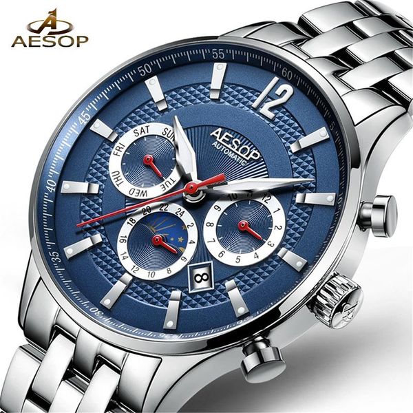 wristwatches aesop mechanical watch men business fashion automatic watches stainless steel luxury luminous wristwatch clock religio masculin, Slivery;brown
wristwatches aesop mechanical watch men business fashion automatic watches stainless steel luxury luminous wristwatch clock religio masculin, Slivery;brown