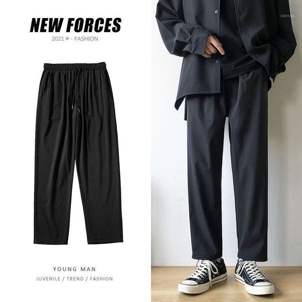 men's pants kemoy 2021 summer straight men korean casual fashion male trousers solid color harajuku loose ankle-length, Black
men's pants kemoy 2021 summer straight men korean casual fashion male trousers solid color harajuku loose ankle-length, Black