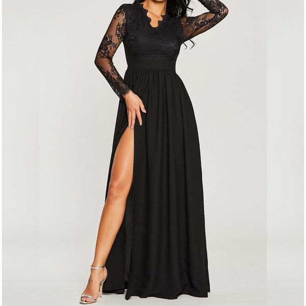 casual dresses u-swear womens v neck lace black split evening party formal dress long sleeve full length fashion vestidos de fiesta, Black;gray
casual dresses u-swear womens v neck lace black split evening party formal dress long sleeve full length fashion vestidos de fiesta, Black;gray