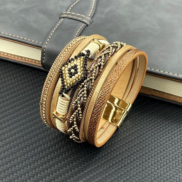 charm bracelets young evil eye leather golden for women fashion ladies bohemian multilayer wide wrap bracelet female jewelry, Golden;silver
charm bracelets young evil eye leather golden for women fashion ladies bohemian multilayer wide wrap bracelet female jewelry, Golden;silver