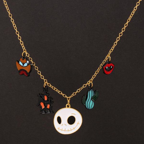 halloween cosplay necklace jewelry gold color chain scary mask cactus mouth hat enamel pendant necklaces charm choker gifts, Silver
halloween cosplay necklace jewelry gold color chain scary mask cactus mouth hat enamel pendant necklaces charm choker gifts, Silver