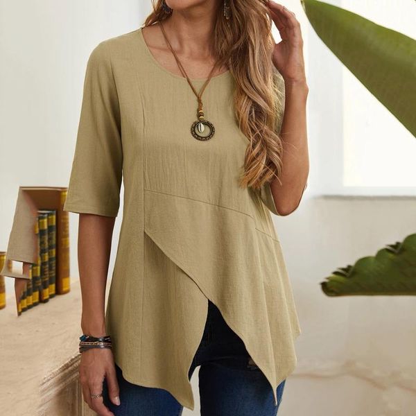 women's blouses & shirts women irregular o-neck half sleeve pullover tunics blouse tee casual solid color womens camisas de mujer 2, White
women's blouses & shirts women irregular o-neck half sleeve pullover tunics blouse tee casual solid color womens camisas de mujer 2, White