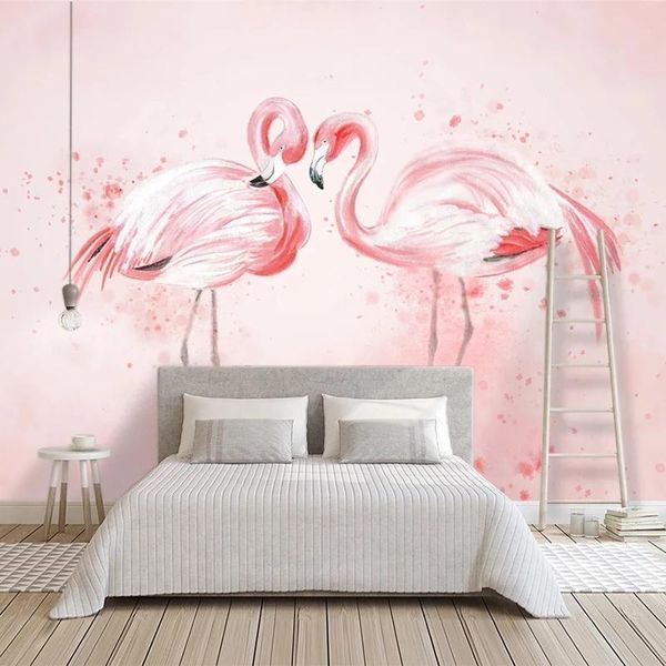wallpapers custom po 3d mural modern hand-painted flamingo personalized self adhesive wallpaper children's girls bedroom wall painting
wallpapers custom po 3d mural modern hand-painted flamingo personalized self adhesive wallpaper children's girls bedroom wall painting
