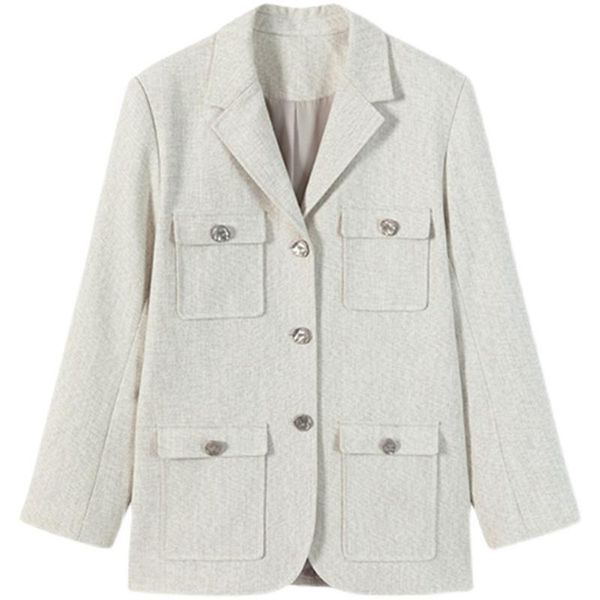 women's suits & blazers jacket spring and autumn 2021 casual thin single-breasted suit collar multi-pocket long-sleeved, White;black
women's suits & blazers jacket spring and autumn 2021 casual thin single-breasted suit collar multi-pocket long-sleeved, White;black