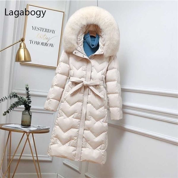 lagabogy winter hooded long puffer jacket women 90% white duck down coat female slim warm parkas real fur outwears 211108, Black
lagabogy winter hooded long puffer jacket women 90% white duck down coat female slim warm parkas real fur outwears 211108, Black