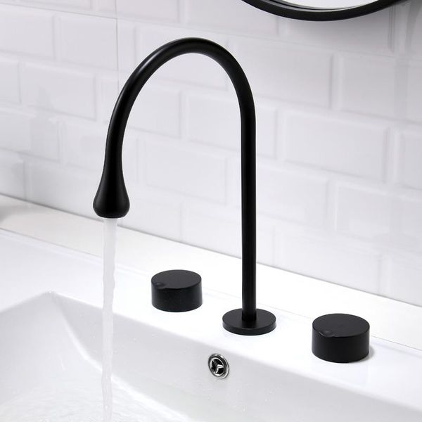 black brass bathroom wash basin mixer tap antique sink faucet dual handles three holes and cold faucets
black brass bathroom wash basin mixer tap antique sink faucet dual handles three holes and cold faucets