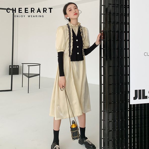 vintage patchwork long sleeve midi dress women ruffles puff ladies glitter korean fashion clothing 210427, Black;gray
vintage patchwork long sleeve midi dress women ruffles puff ladies glitter korean fashion clothing 210427, Black;gray