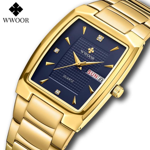 wristwatches wwoor 2021 fashion square watches men gold blue quartz wristwatch man sport waterproof auto week and date cloc, Slivery;brown
wristwatches wwoor 2021 fashion square watches men gold blue quartz wristwatch man sport waterproof auto week and date cloc, Slivery;brown