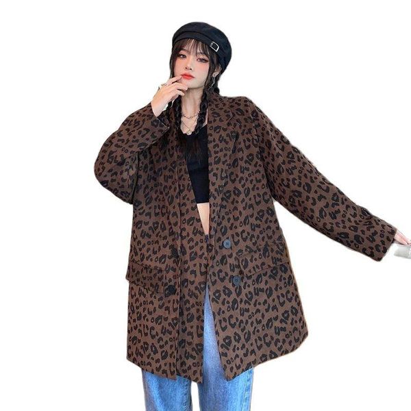 women's suits & blazers 2021 vintage large size retro leopard print suit jacket women blazer korean casual female f1016, White;black
women's suits & blazers 2021 vintage large size retro leopard print suit jacket women blazer korean casual female f1016, White;black