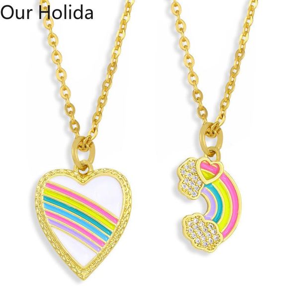 pendant necklaces wholesale luxury jewelry cute rainbow heart necklace girlfriend party gift for women, Silver
pendant necklaces wholesale luxury jewelry cute rainbow heart necklace girlfriend party gift for women, Silver