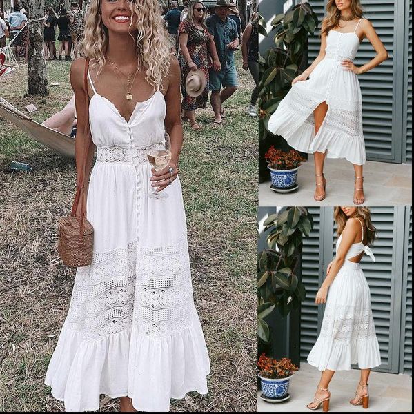 fashion womens dresses women boho long maxi dress summer ladies white beach evening party sundress sleeveless sling v neck, Black;gray
fashion womens dresses women boho long maxi dress summer ladies white beach evening party sundress sleeveless sling v neck, Black;gray