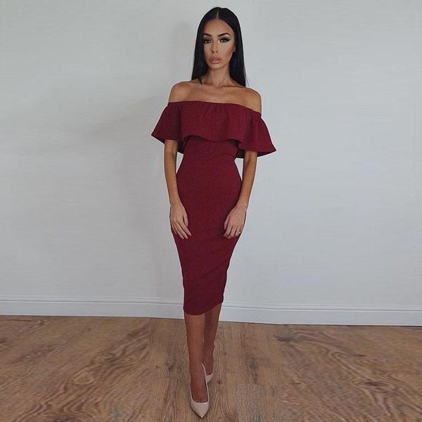 slash neck off shoulder bodycon dress slim ruffle party club clothes 2021 summer women split dresses gv casual, Black;gray
slash neck off shoulder bodycon dress slim ruffle party club clothes 2021 summer women split dresses gv casual, Black;gray