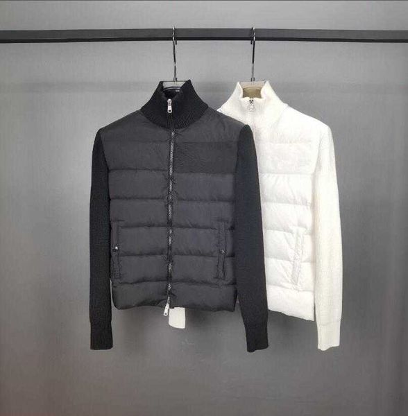 men knitting stand collar down coat thick warm double zipper design jacket slim parkas black /white color
men knitting stand collar down coat thick warm double zipper design jacket slim parkas black /white color