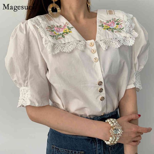 korean chic vintgae floral embroidery women shirt turn-down collar lace lady casual short puff sleeve blouses blusas 13666 210518, White
korean chic vintgae floral embroidery women shirt turn-down collar lace lady casual short puff sleeve blouses blusas 13666 210518, White