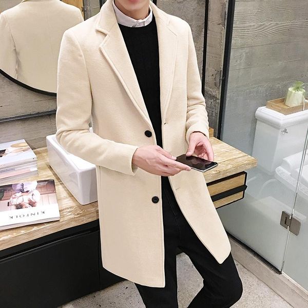 men's trench coats 2021 winter fashion solid color windbreaker long woolen coat large size casual single-breasted jacket, Tan;black
men's trench coats 2021 winter fashion solid color windbreaker long woolen coat large size casual single-breasted jacket, Tan;black