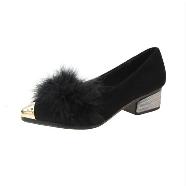 dress shoes women's fur flock pointed toe fashion women high heels quality zapatos de mujer ladies square heel, Black
dress shoes women's fur flock pointed toe fashion women high heels quality zapatos de mujer ladies square heel, Black