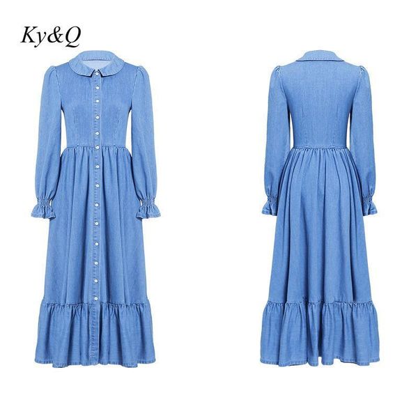 casual dresses brand design 2021 autumn vintage single breasted a-line dress long sleeve high waist slim denim blue party clothes, Black;gray
casual dresses brand design 2021 autumn vintage single breasted a-line dress long sleeve high waist slim denim blue party clothes, Black;gray