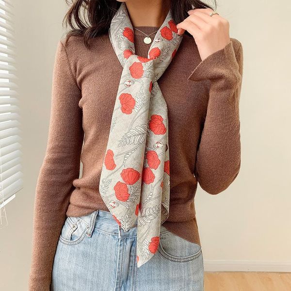 scarves royalmaybe spring 2021 large square scarf for women with twill imitation silk and satin floral print decorative, Blue;gray
scarves royalmaybe spring 2021 large square scarf for women with twill imitation silk and satin floral print decorative, Blue;gray