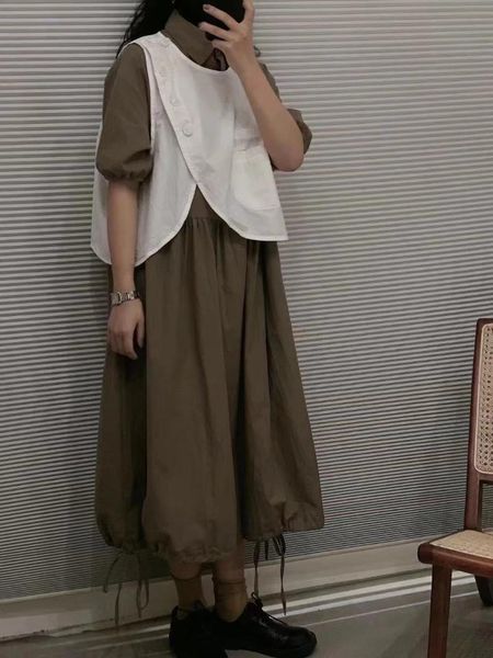 women's vests japanese mori girl harajuku summer style solid color asymmetric round neck waistcoat workwear vest loose outer wear, Black;white
women's vests japanese mori girl harajuku summer style solid color asymmetric round neck waistcoat workwear vest loose outer wear, Black;white