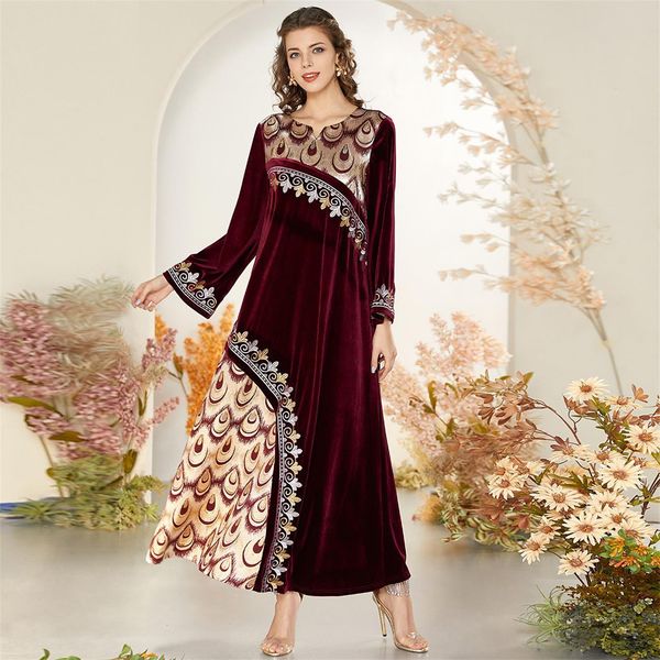 winter 2021 plus long-sleeve arab turquoise ethnic jacquard velvet embroidered maxi dress for women, Black;gray
winter 2021 plus long-sleeve arab turquoise ethnic jacquard velvet embroidered maxi dress for women, Black;gray