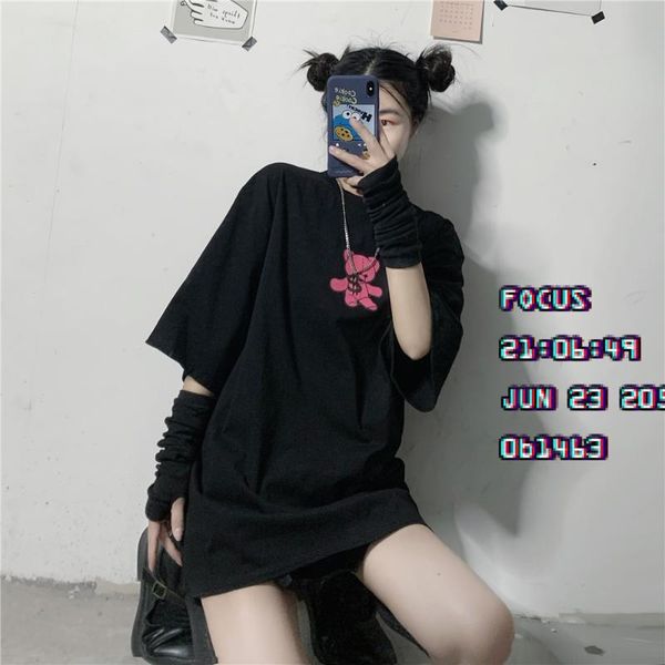 women's t-shirt korean spring summer bear print round neck short-sleeved women retro loose wild bottoming shirt tide street style, White
women's t-shirt korean spring summer bear print round neck short-sleeved women retro loose wild bottoming shirt tide street style, White