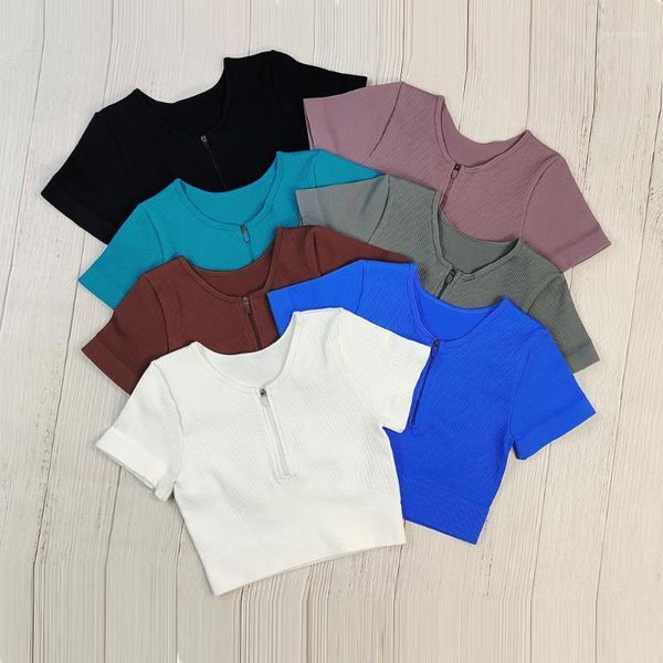 yoga outfit seamless shirts zipper short sleeve workout women fitness crop gym clothes sportswear running t-shirt
yoga outfit seamless shirts zipper short sleeve workout women fitness crop gym clothes sportswear running t-shirt
