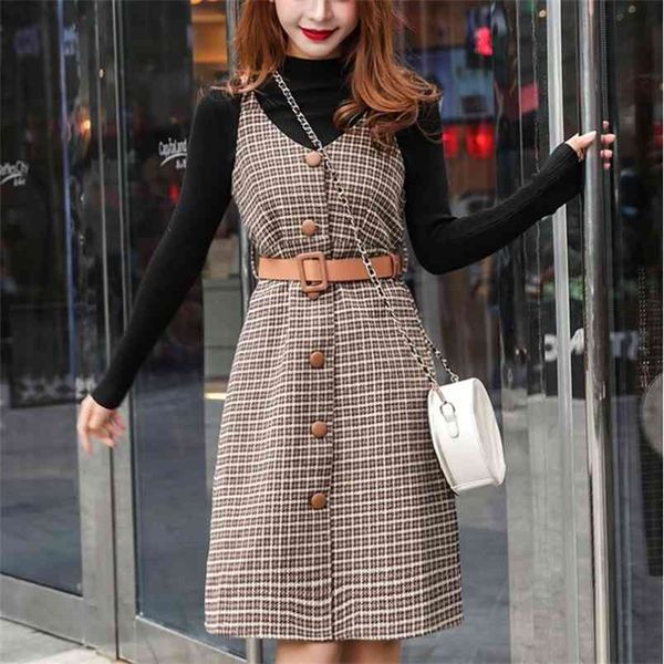 autumn winter 2 piece set woman fashion long sleeves knitted t-shirt + vest plaid tweed dress female outfits 210519, White
autumn winter 2 piece set woman fashion long sleeves knitted t-shirt + vest plaid tweed dress female outfits 210519, White