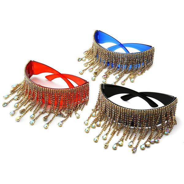 sunglasses oversized goggles sunglass women luxury fashion tassel crystal sun glasses mask diamond, White;black
sunglasses oversized goggles sunglass women luxury fashion tassel crystal sun glasses mask diamond, White;black