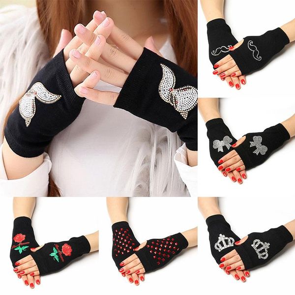 five fingers gloves rhinestone fingerless rose animals printed women men winter warm knitted wool half finger computer mittens, Blue;gray
five fingers gloves rhinestone fingerless rose animals printed women men winter warm knitted wool half finger computer mittens, Blue;gray